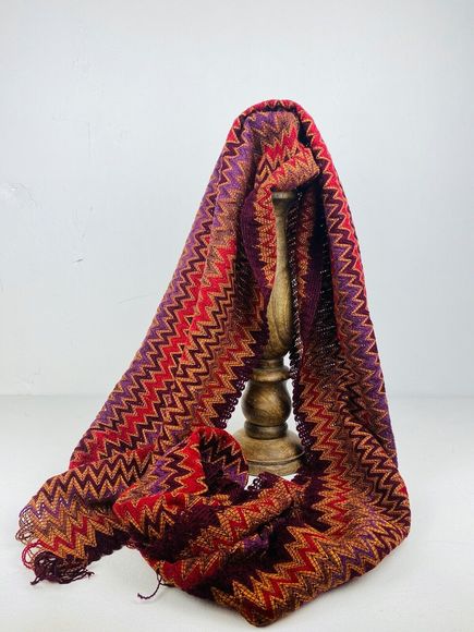 Accessories - Missoni Knit Scarf Long Rectangle Burnt Orange Wool Blend Classic Zig Zag